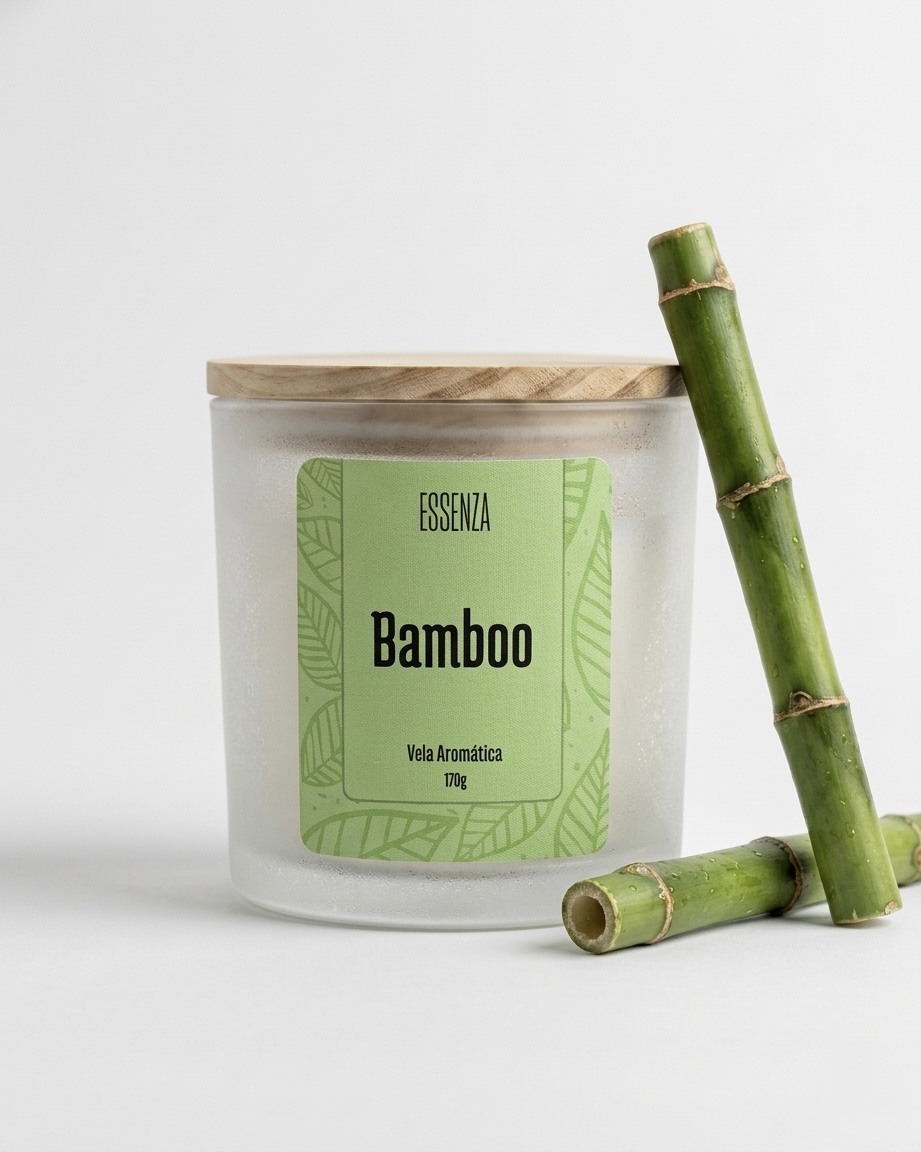 Vela Aromática Bamboo 170g - Essência Relaxante e Refrescante