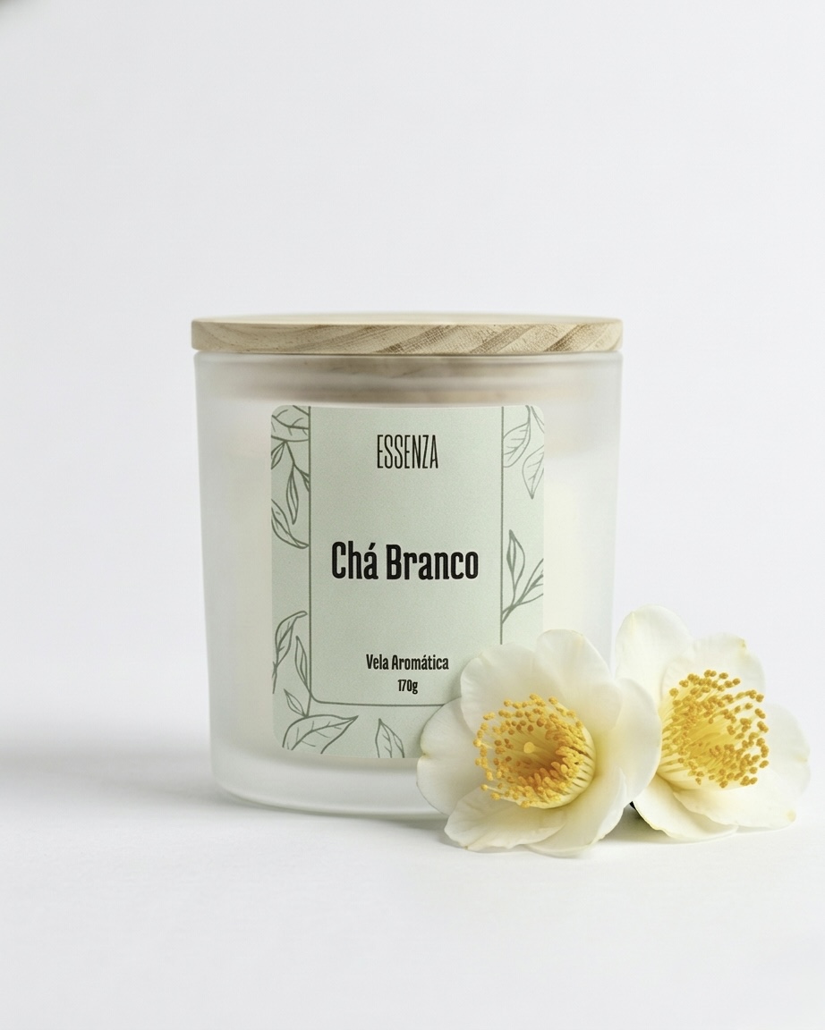 Vela Aromática Chá Branco 170g - Fragrância Elegante e Suave 2 Vela Aromática Chá Branco 170g - Fragrância Elegante e Suave