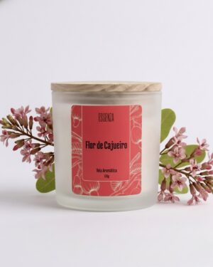 Vela Aromática Flor de Cajueiro 170g - Essência Floral Tropical Suave e Delicada