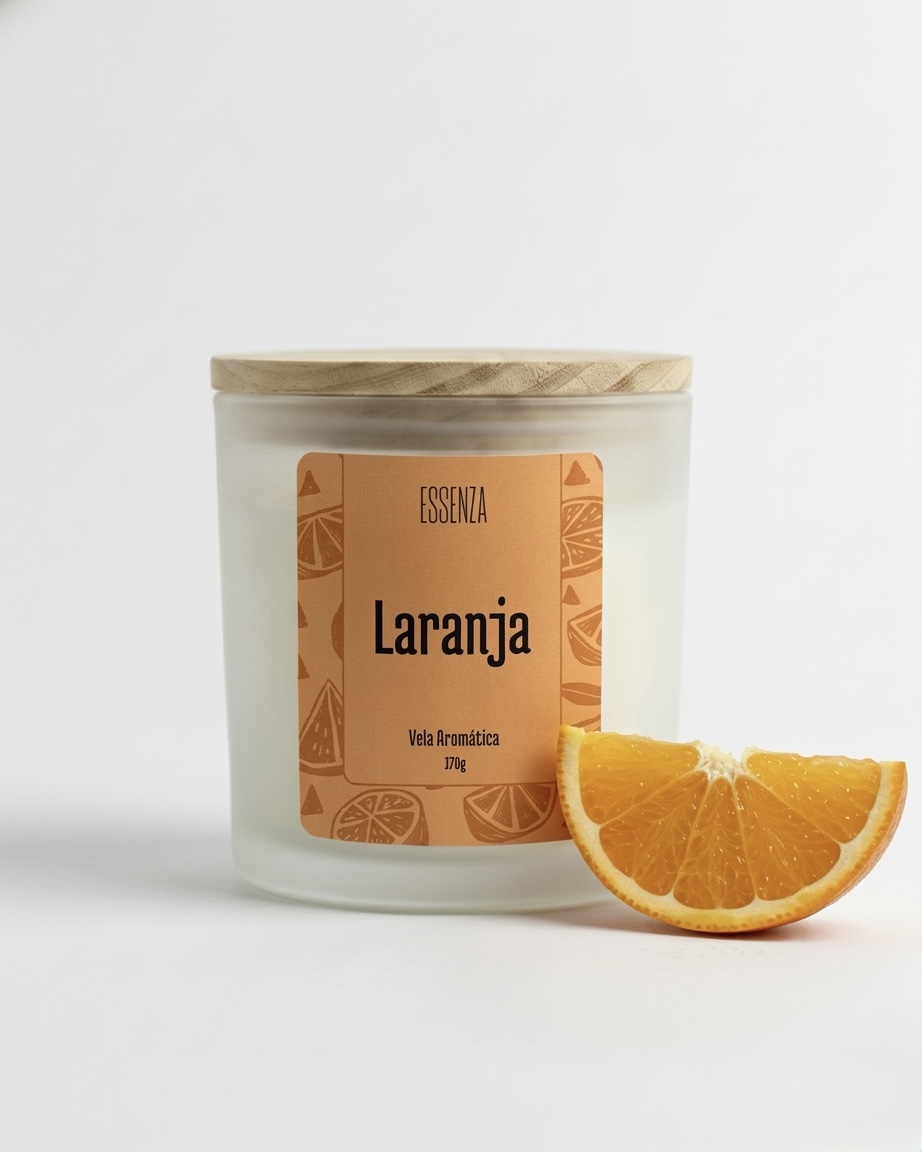 Vela Aromática Laranja 170g - Fragrância Cítrica e Revigorante