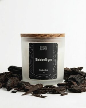 Vela Aromática Madeira Negra 170g - Essência Amadeirada Intensa e Sofisticada