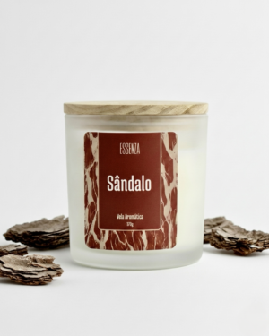 Vela Aromática Sândalo 170g - Aroma Amadeirado Calmante para Meditação e Yoga