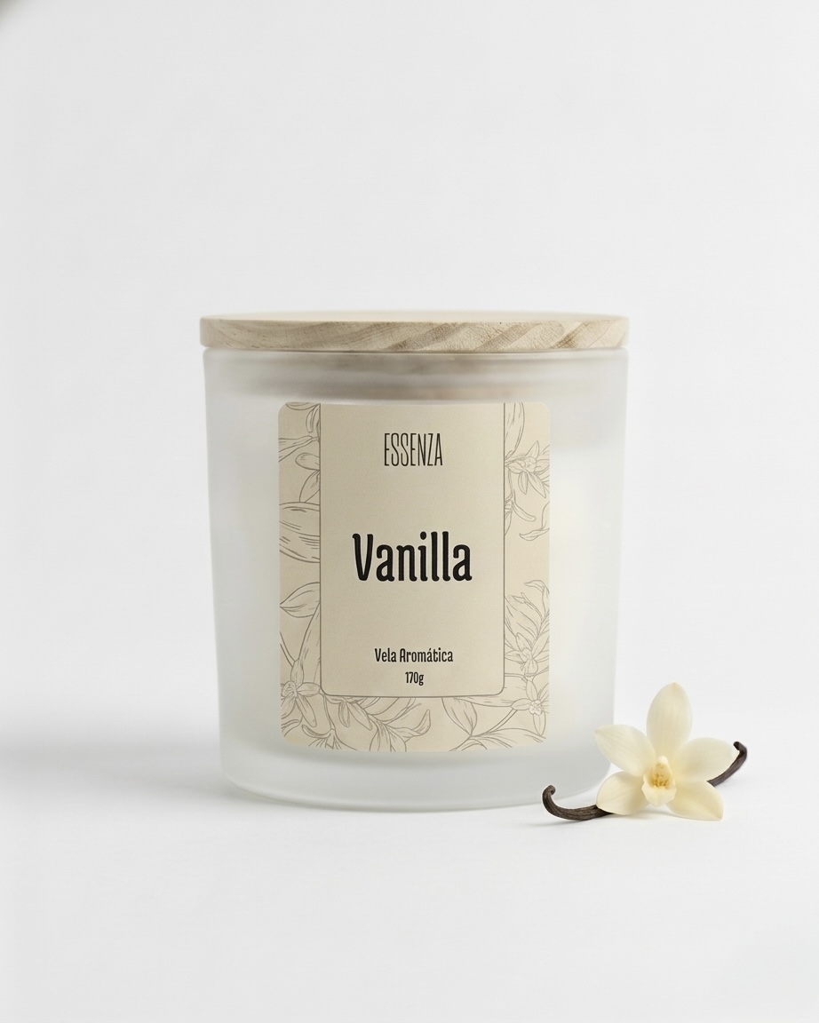 Vela Aromática Vanilla 170g - Aroma Doce, Romântico e Super Aconchegante