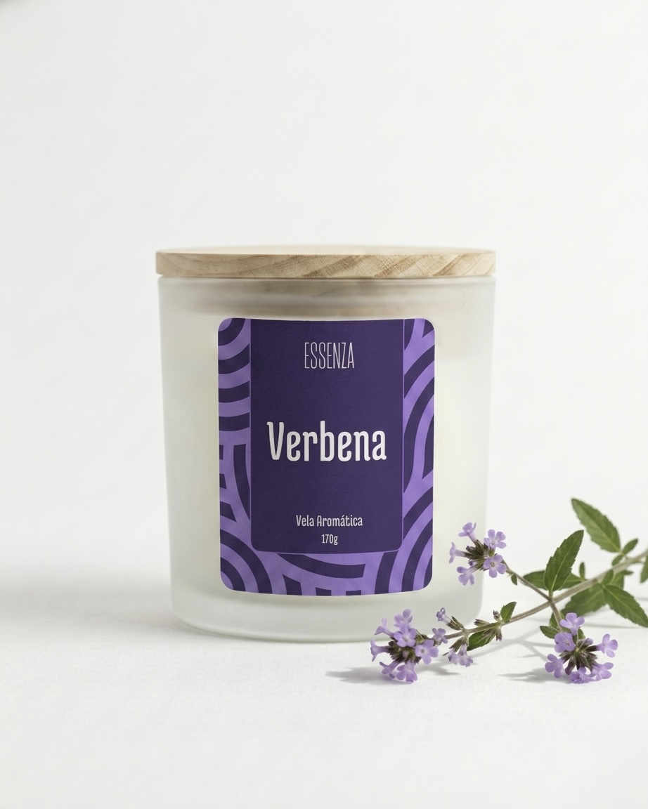 Vela Aromática Verbena 170g - Fragrância Cítrica Refrescante estilo Spa em Casa