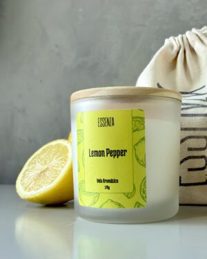 Vela Aromática Lemon Pepper 170g - Aroma Cítrico, Exótico e Vibrante