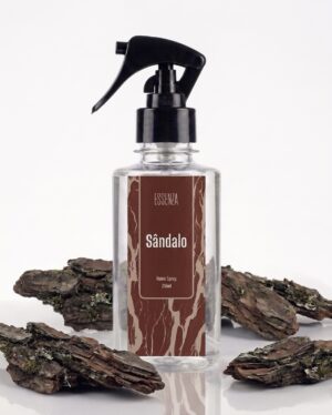 Home Spray Sândalo 250ml - Aroma Amadeirado Calmante para Meditação e Yoga