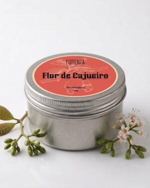 Vela Aromática Flor de Cajueiro 100g - Essência Floral Tropical Suave e Delicada