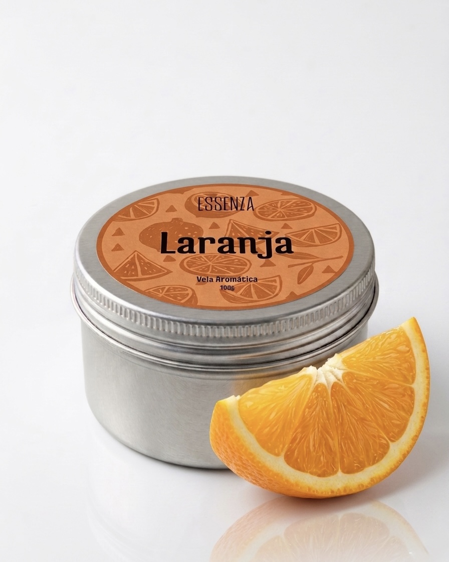 Vela Aromática Laranja 100g - Fragrância Cítrica e Revigorante