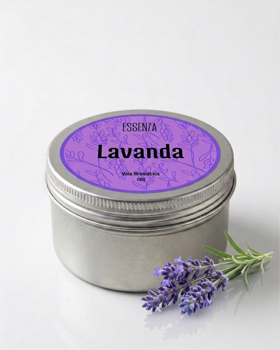 Vela Aromática Lavanda 100g - Essência Relaxante Clássica para Alívio do Estresse